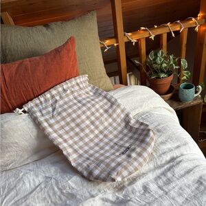 Quince Gingham Drawstring Bag